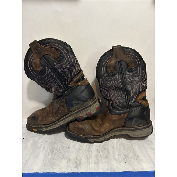 Justin Mens Brown Leather Work Boots Commander X5 Steel Toe 10D main image 7